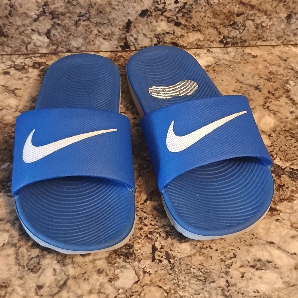 Nike Blue Slide Sandals Slides Gray Blue 6 Boys - Picture 6 of 8